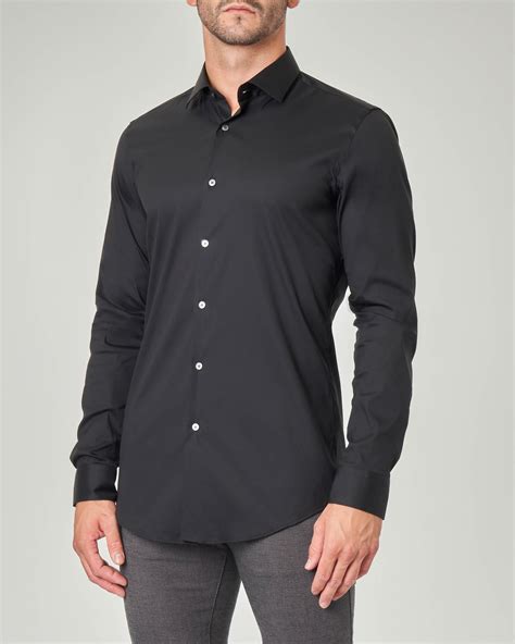 givenchy camicia donna nera colletto bia|Camicia in popeline di cotone in Nero .